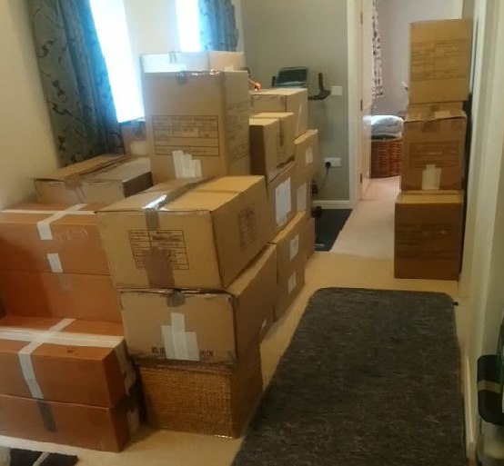 Packed removal boxes ready for a move